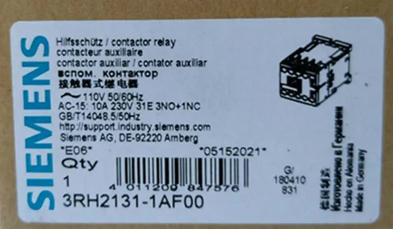 1PC  NEW   SIEMENS   3RH2131-1AF00   110V   free shipping