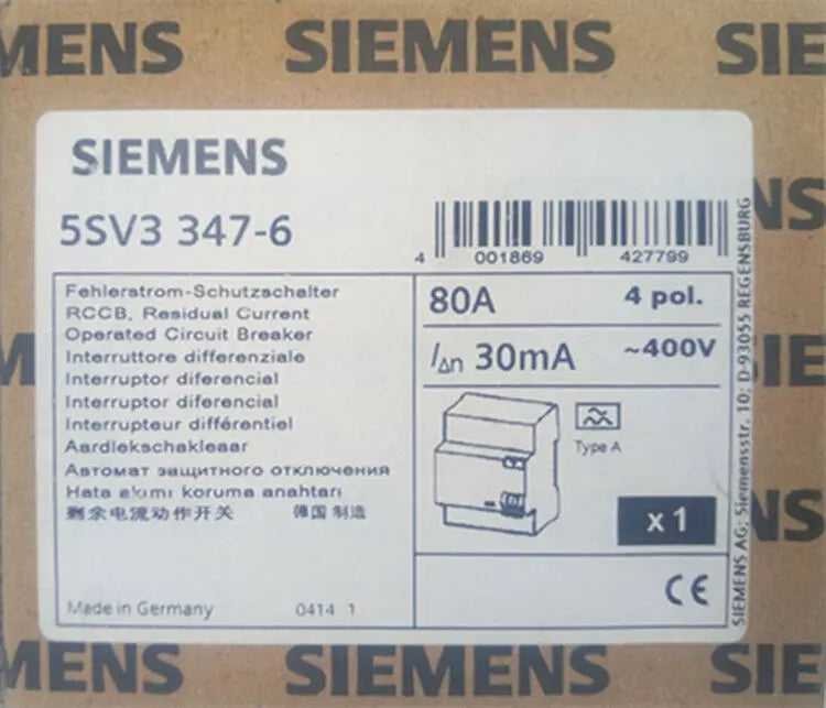1PC  NEW   SIEMENS   5SV3347-6  80A  free shipping