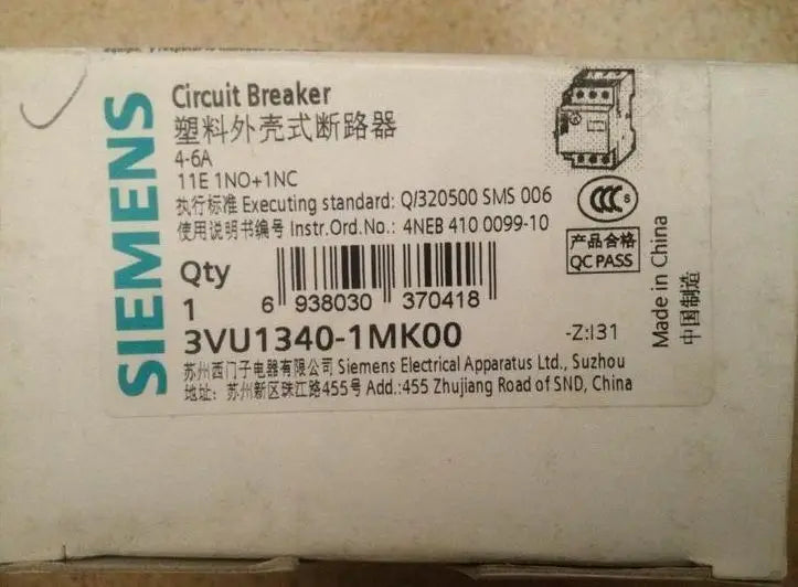 3VU1340-1MK00 3VU1340 1MK00 New SIEMENS Motor Circuit Breaker free shipping