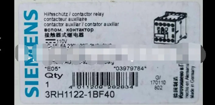1PC  NEW   SIEMENS   3RH1122-1BF40   DC110V    free shipping