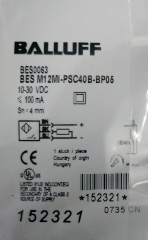 BES M12MI-PSC40B-BP05 BES M12MIPSC40BBP05 BALLUFF 1PC New