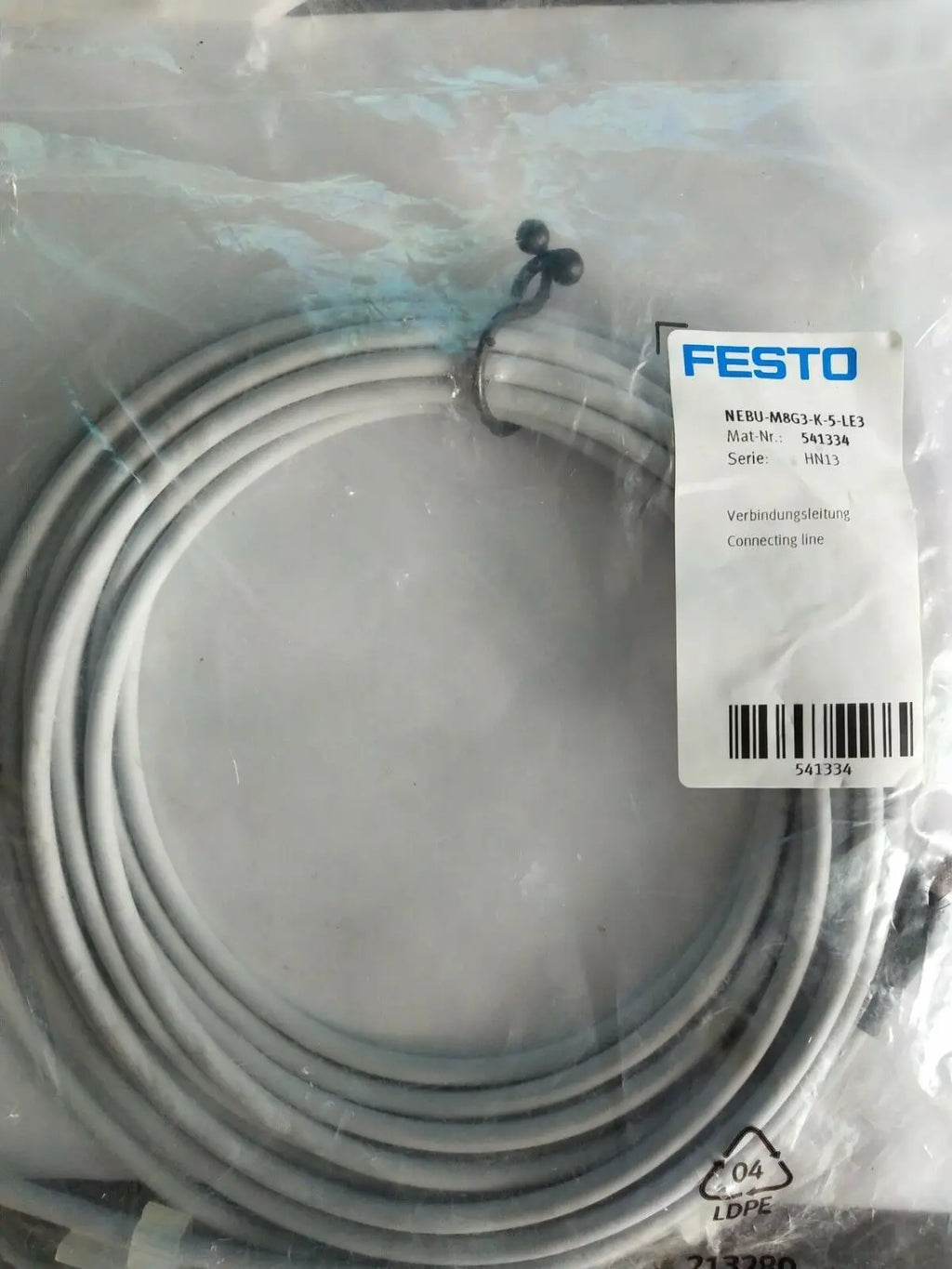 New  FESTO  NEBU-M8G3-K-5-LE3  541334  Connect the cable  free shipping