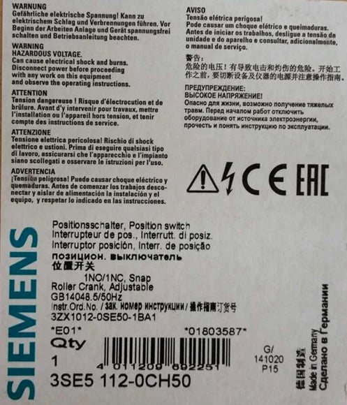1PC  NEW   SIEMENS   3SE5112-0CH50    free shipping