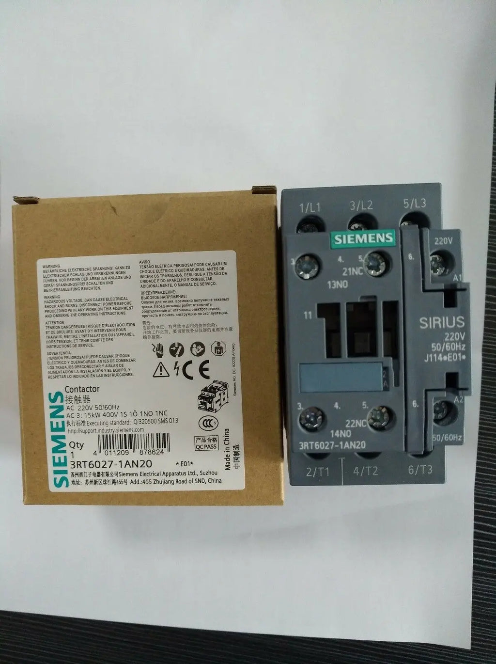 1pc     Siemens  3RT6027-1AN20  AC220V  32A  contactor  free shipping