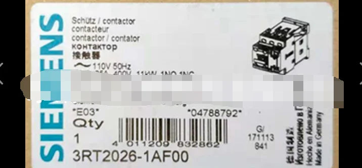 1PC  NEW   SIEMENS  3RT2026-1AF00  110V  25A  free shipping