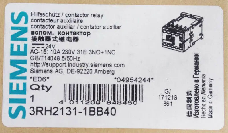 1PC  NEW   SIEMENS   3RH2131-1BB40   DC24V    free shipping