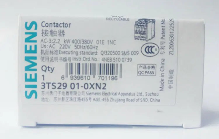 New Siemens 3TS2901-0XN2 contactor free shipping