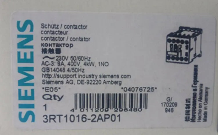 1PC  NEW   SIEMENS   3RT1016-2AP01   free shipping