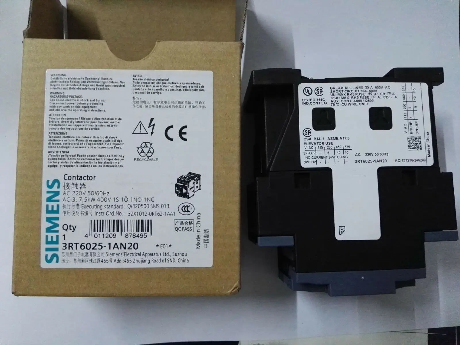 1pc  Siemens  3RT6025-1AN20   AC220V  contactor  free  shipping
