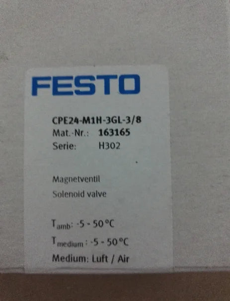 CPE24-M1H-3GL-3/8 163165 1PC New FESTO solenoid valve free ship