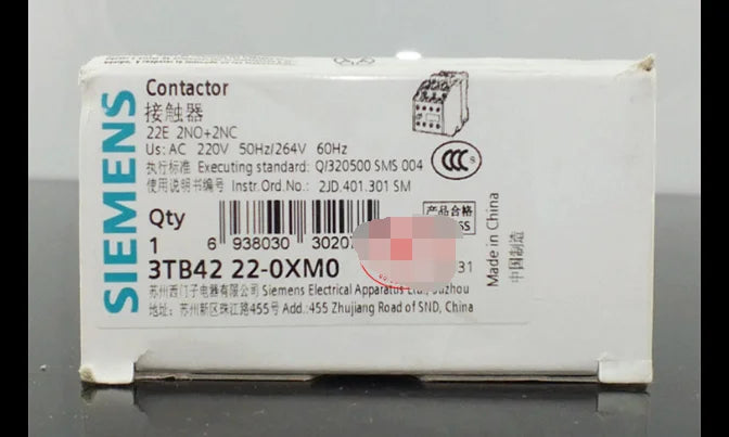 New Siemens 3TB4222-0XM0 AC220V Ac contactor free shipping