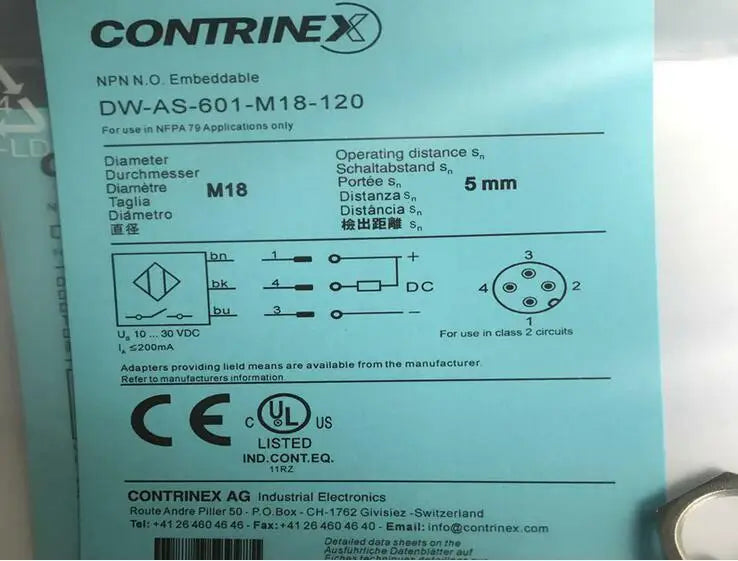 DW-AS-601-M18-120 DWAS601M18120 Contrinex NEW IN BOX