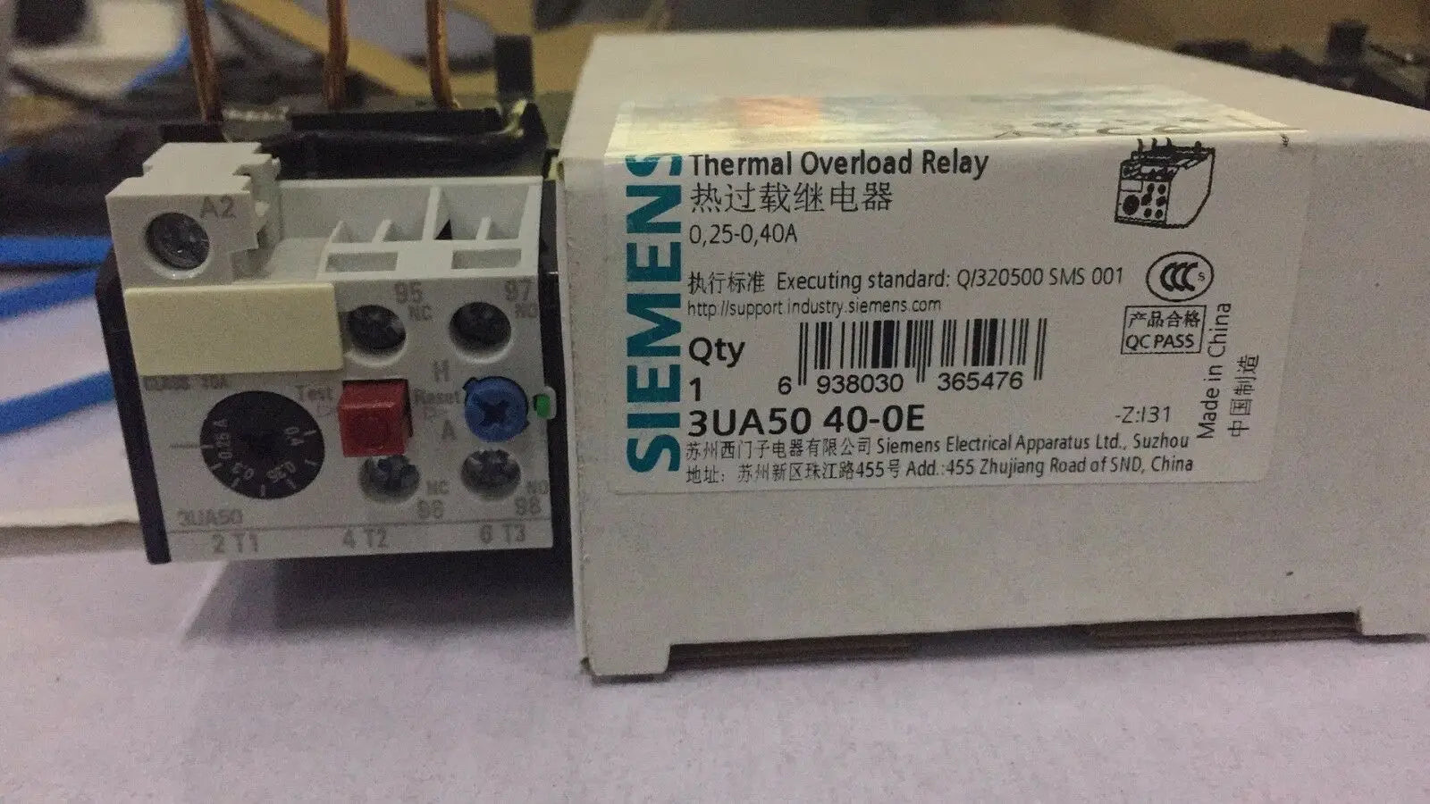 New SIEMENS 3UA5040-0E 0.25-0.4A Thermal overload relay free shipping