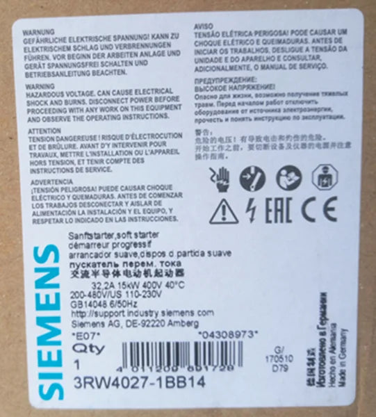 1PC  NEW   SIEMENS   3RW4027-1BB14   free shipping