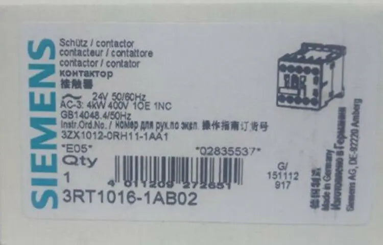 1PC  NEW   SIEMENS   3RT1016-1AB02    free shipping