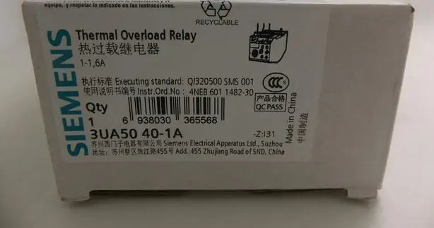 3UA5040-1A 1-1.6A 3UA50 40-1A New SIEMENS Thermal Overload Relay free shipping