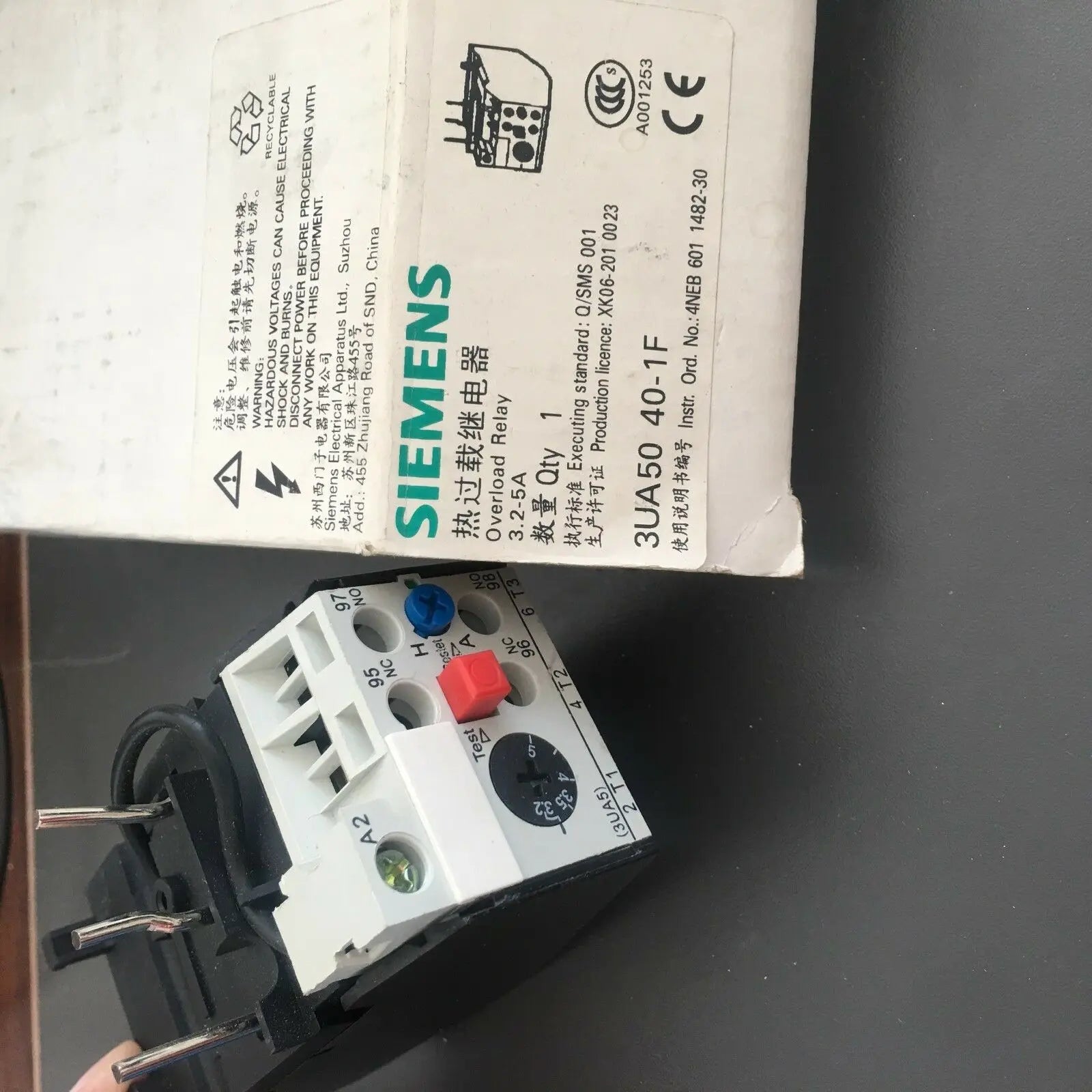1pc      Siemens  3UA5040-1F  3.2-5A  3UA50 40-1F  Thermal relay  free shipping