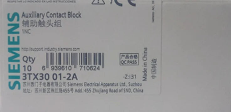 1pc     Siemens  3TX3001-2A 1NC  Contactor auxiliary contact  free  shipping