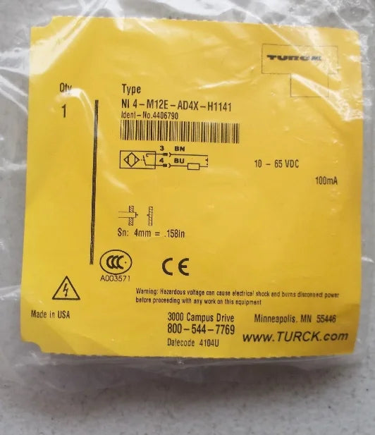New TURCK NI4-M12E-AD4X-H1141 Proximity switch sensor free shipping