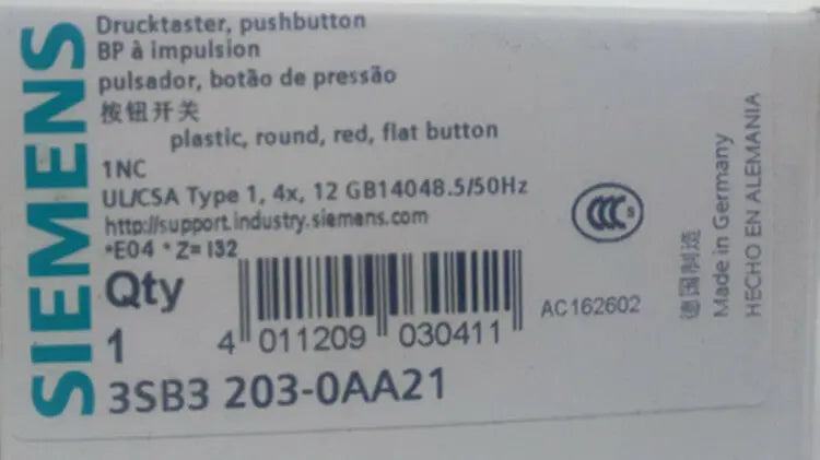 1PC  NEW   SIEMENS   3SB3203-0AA21    free shipping