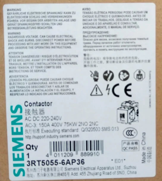 1pc     Siemens  3RT5055-6AP36  220V  contactor  free shipping