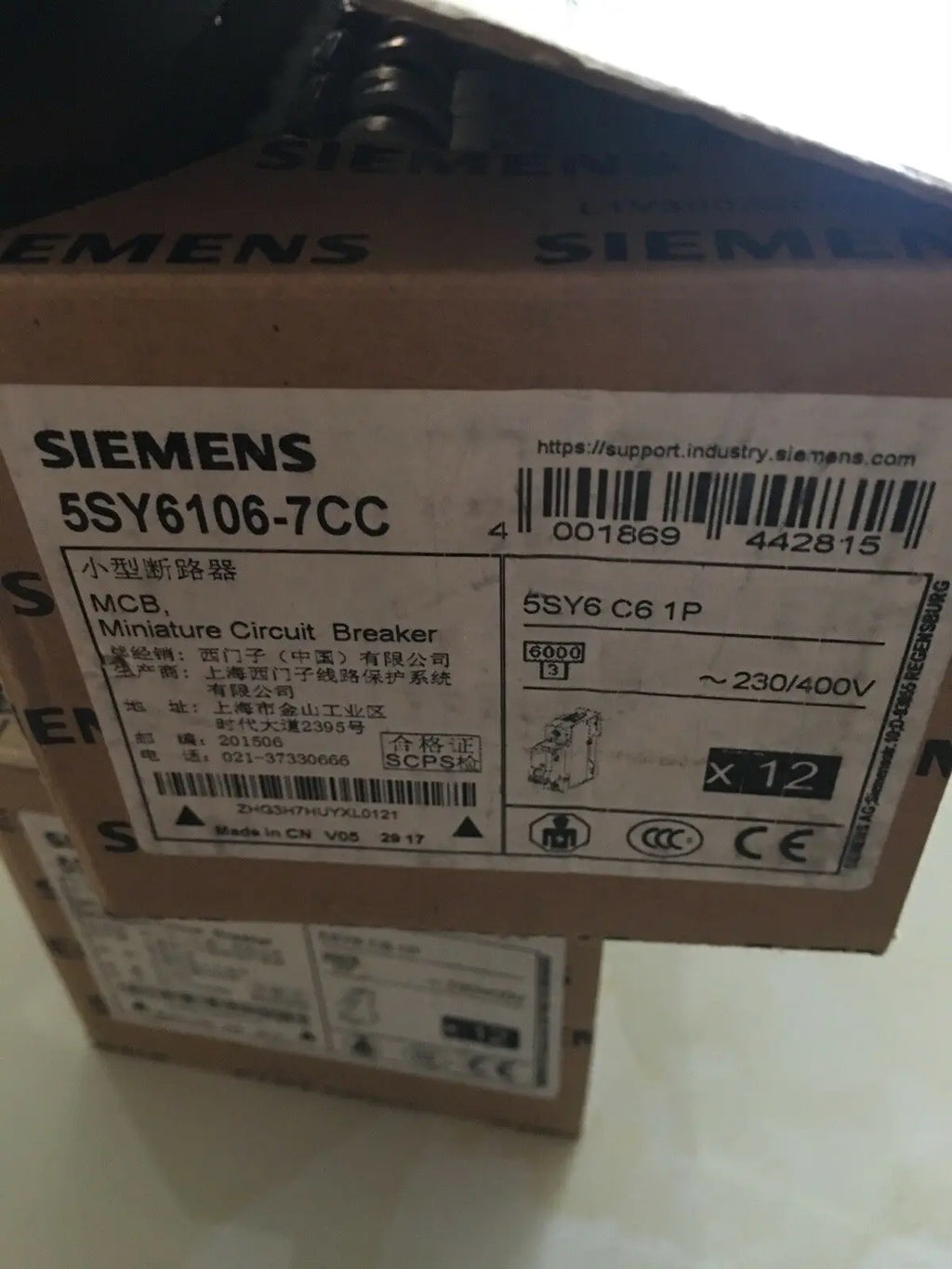 1pc      Siemens  5SY6106-7CC  1P  6A  circuit  breaker   free shipping