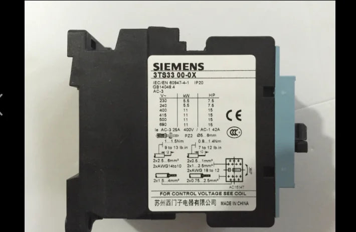 1pc     Siemens  3TS3300-0XM0  3TS3300-0X  25A 220V  contactor  free shipping