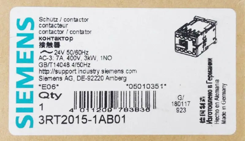 1PC  NEW   SIEMENS   3RT2015-1AB01  24V   free shipping
