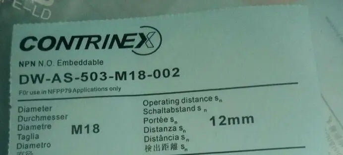 DW-AS-503-M18-002 DWAS503M18002 Contrinex NEW IN BOX
