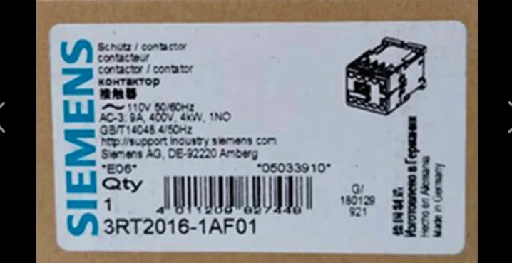 1PC  NEW   SIEMENS  3RT2016-1AF01  110V    free shipping