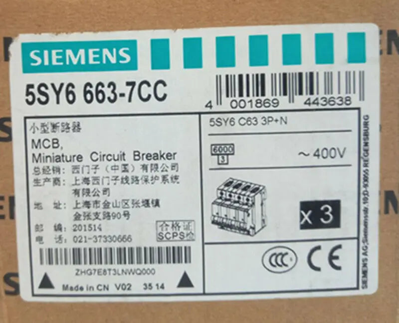 New Siemens 5SY6663-7CC circuit breaker free shipping