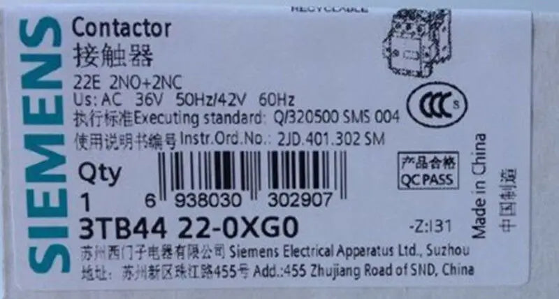 1PC  NEW   SIEMENS   3TB4422-0XG0  36V   free shipping