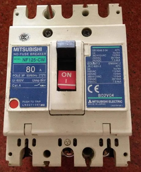 New  MITSUBISHI  NF125-CW   3P 80A  free shipping