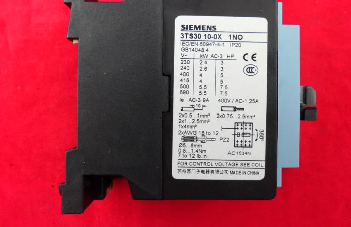 1pc      Siemens   3TS3010-0XM0  9A 3TS3010-0X  Ac  contactor  free shipping