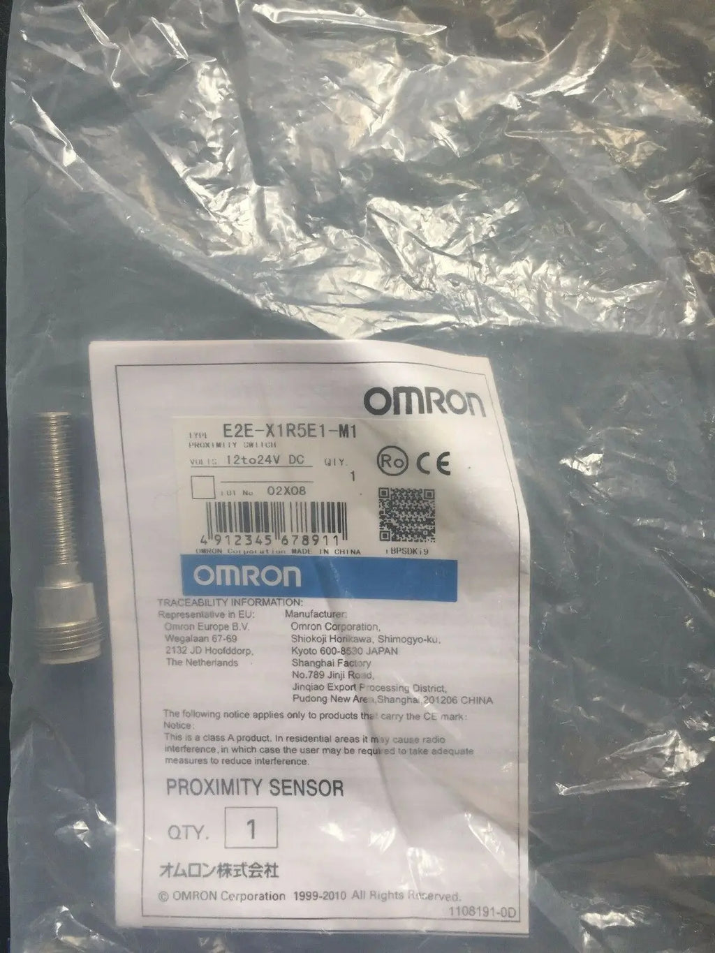 1PC NEW Omron E2E-X1R5E1-M1 Proximity Sensor with Hexagon Nuts free shipping