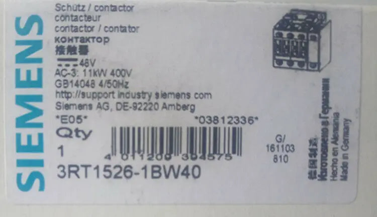 New Siemens 3RT1526-1BW40 contactor free shipping
