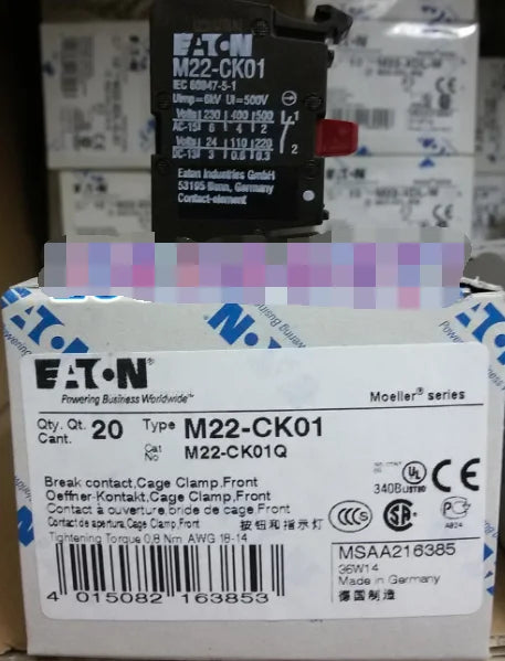 1PC  NEW   EATON  MOELLER  M22-CK01   free shipping