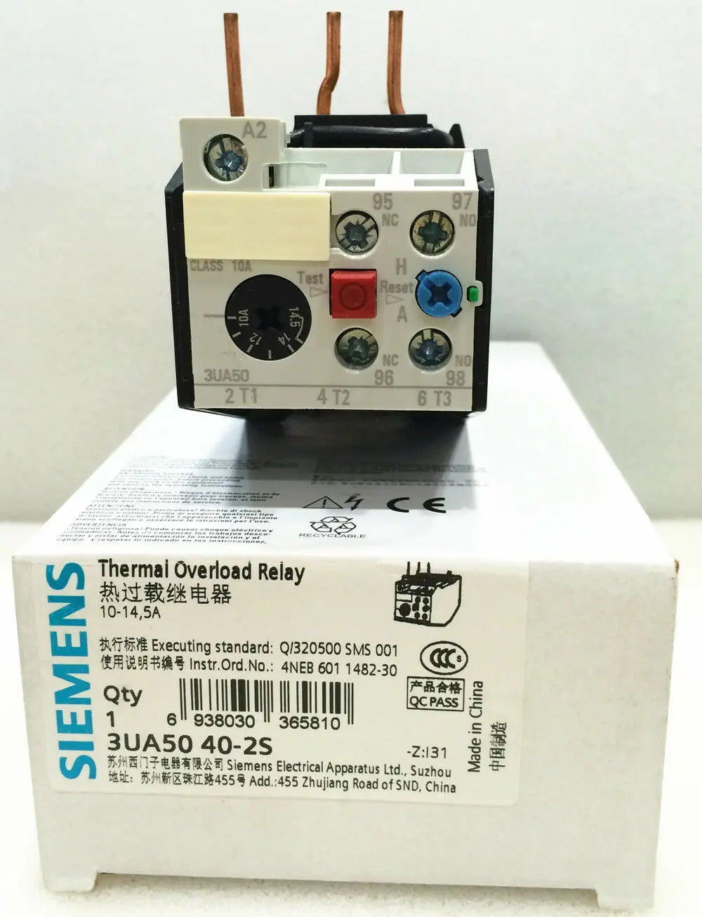 1pc      Siemens  3UA5040-2S  10-14.5A  Thermal  relay  free shipping