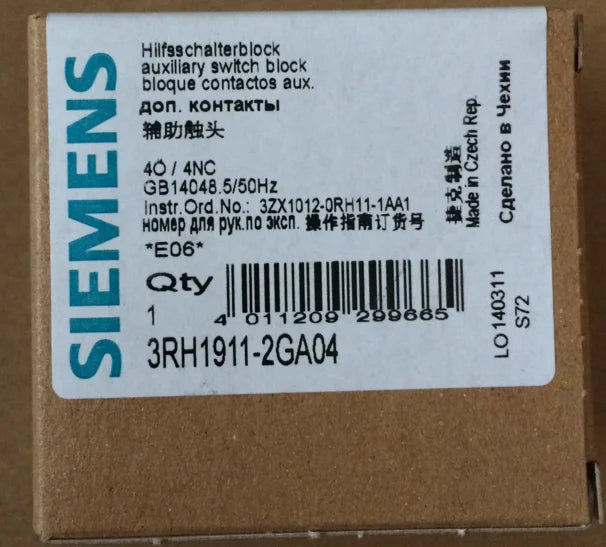 3RH1911-2GA04 3RH19 11-2GA04 1pc New Siemens auxiliary contacts free shipping