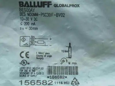 New BALLUFF BES M30MM-PSC30F-BV02