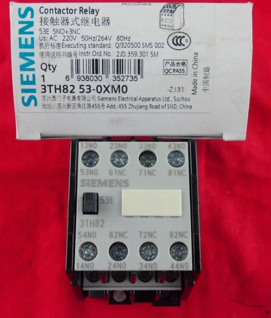 New Siemens 3TH8253-0XM0 3TH82 53-0XM0 Ac contactor free shipping