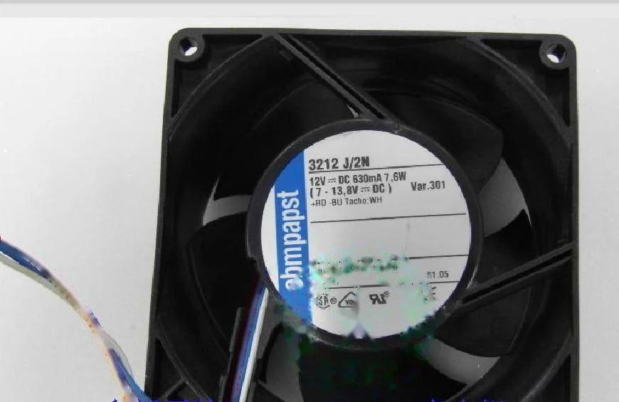 1pc new fan 3212J/2N ebmpapst 12VDC 630MA 7.6W 92*38 freeship