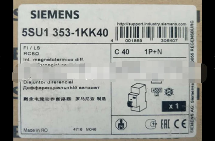 1PC  NEW   SIEMENS   5SU1353-1KK40  1P+N  C40A   free shipping