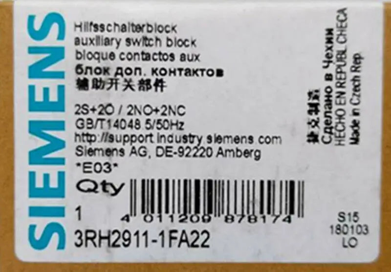 1PC  NEW   SIEMENS  3RH2911-1FA22   free shipping