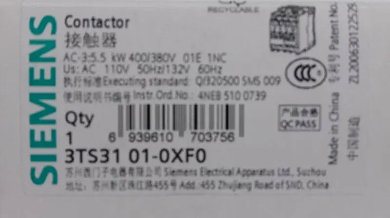 New Siemens 3TS3101-0XF0 3TS31 01-0XF0 Ac contactor free shipping