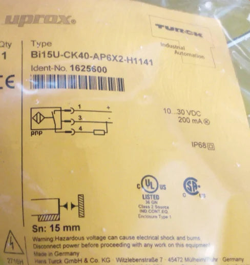 Bi15U-CK40-AP6X2-H1141 (Bi15UCK40AP6X2H1141) 1PC NEW TURCK sensors free shipping