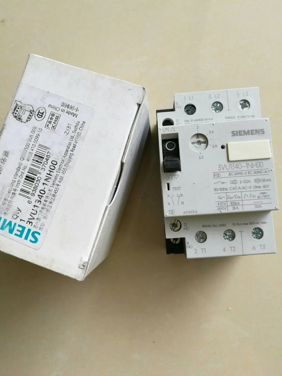 1pc      Siemens  3VU1340-1NH00  2-3.2A   circuit  breaker   free shipping