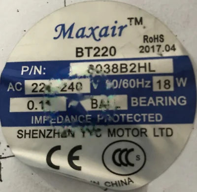 1pc fan new 8038B2HL BT220 220-240V MAXAIR 808038