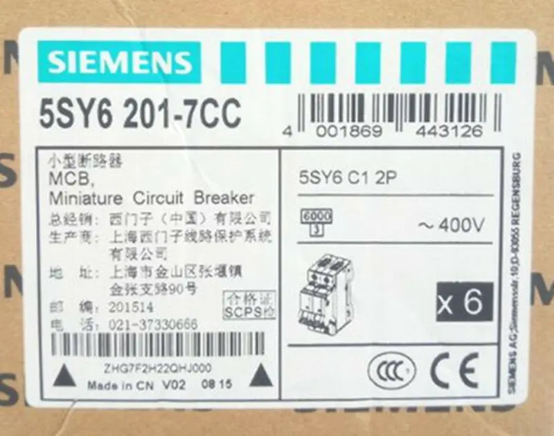 1PC  NEW   SIEMENS   5SY6201-7CC  5SY6 C1 2P   free shipping