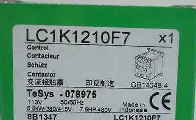LC1K1210F7 110VAC 1PCS New Schneider Contactor